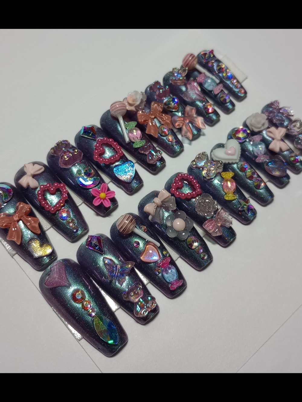 Handmade Hard Gel 3D Embellished Press-On Nails